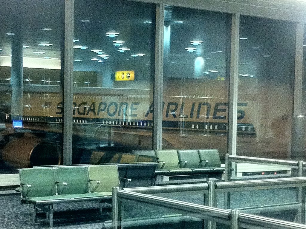 Singapore Airlines in Heathrow Airport. Leaving for my second solo adventure