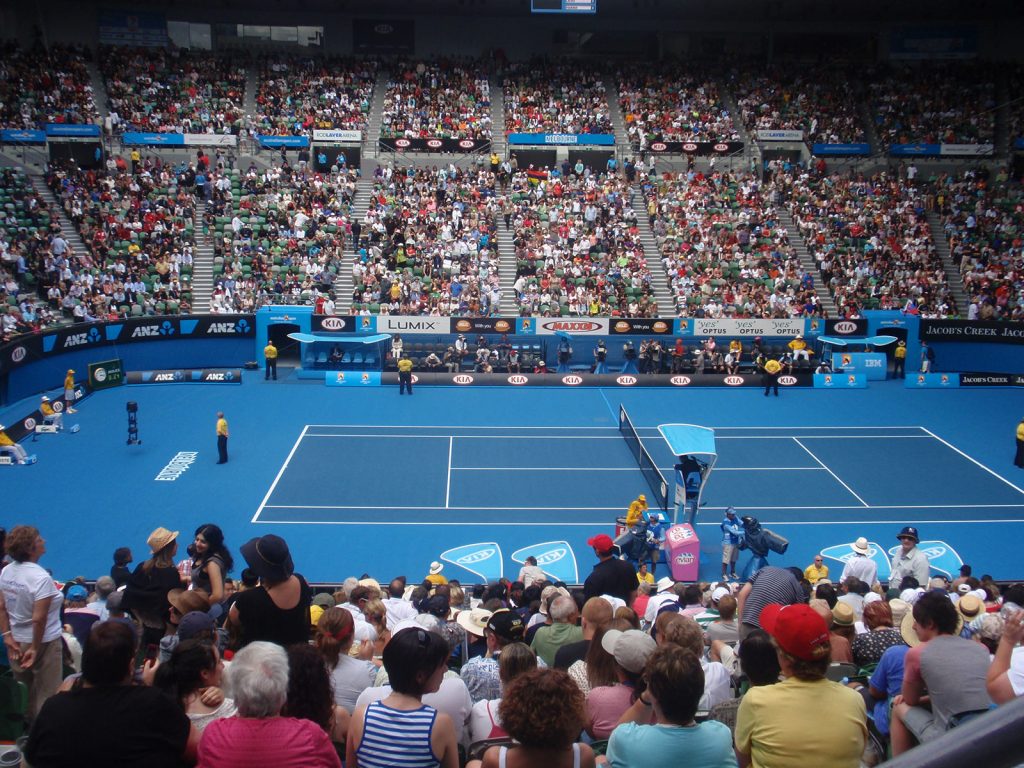 At the Australian Open Final. Sneaking into the Australian Open Final