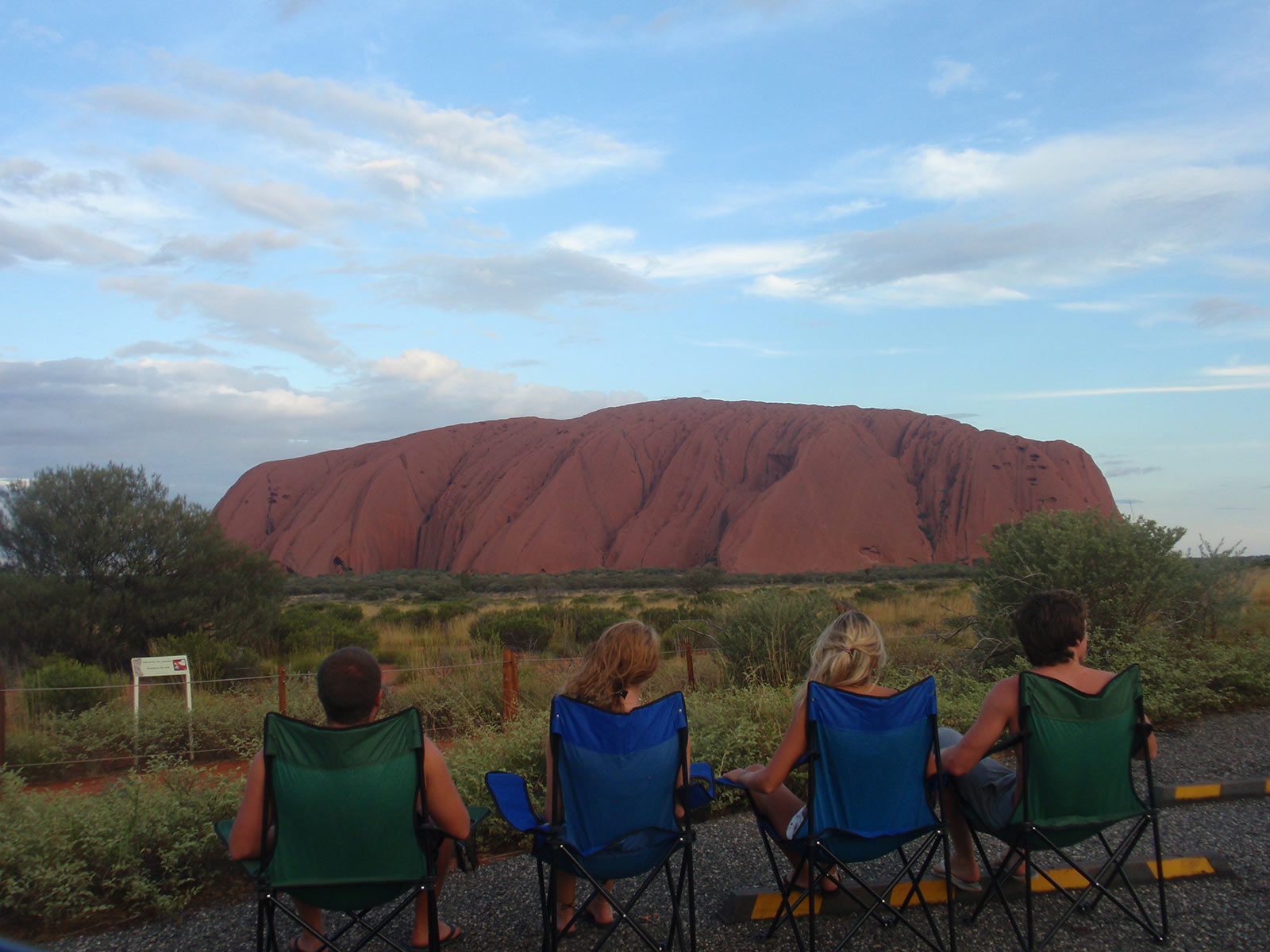 David Simpson and the gang at Ayer's Rock in Australia. Rescued in the middle of the desert