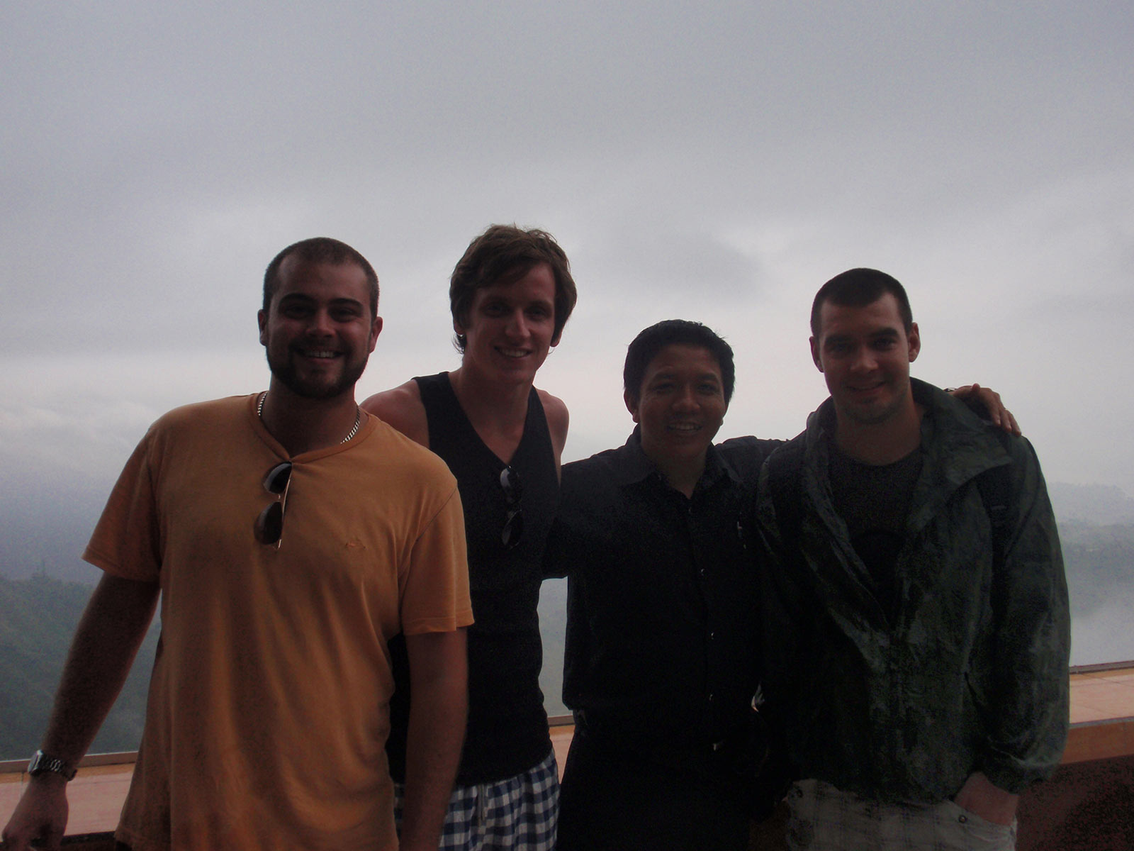 David Simpson with three guys in Bali. My first taste of Asia