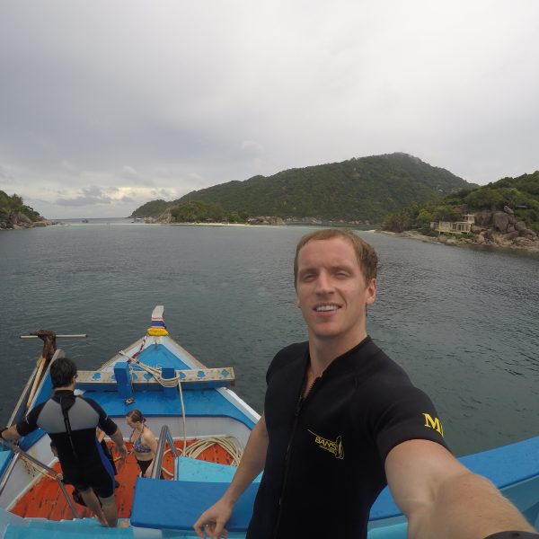 David Simpson in Nangyuan Island, Thailand. Swimming with whale sharks