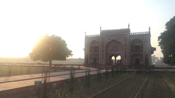 Arch before Taj Ganj in India. Taj Ganj, the mini Taj