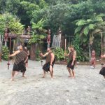 Maori tribesmen in NZ. The Tamaki Maori village stay