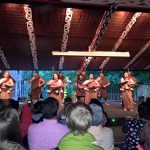 Maori tribesmen performing onstage in NZ. The Tamaki Maori Village stay