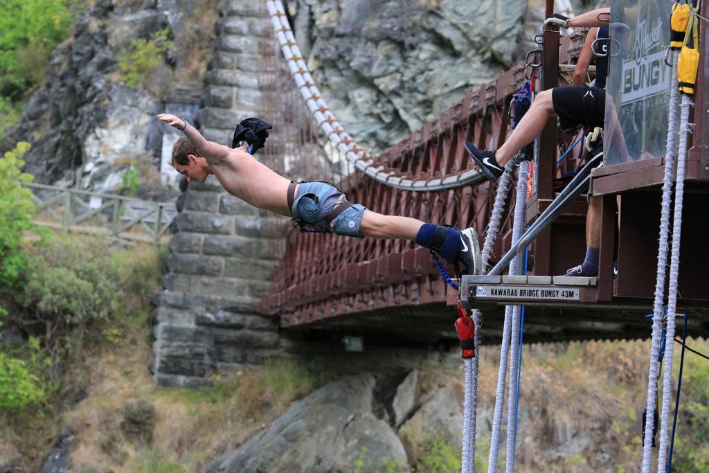 David Simpson jumping the Kawarau Bungee jump in New Zealand. My first and favourite bungee jump