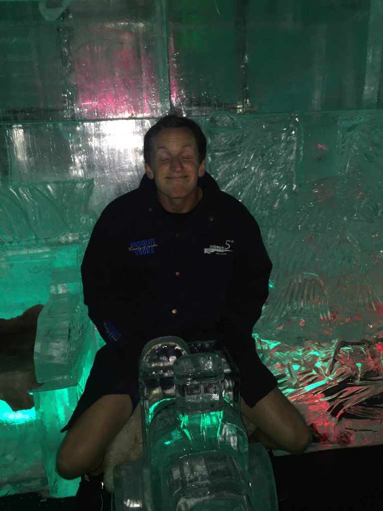David Simpson at the Ice Bar in New Zealand. The most famous burger in the world