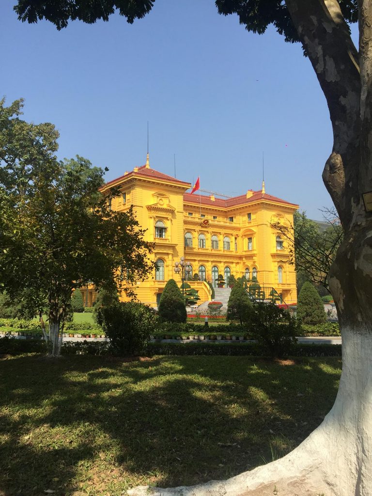 Presidential Palace in Hanoi, Vietnam. Buying bikes and checking out Hanoi