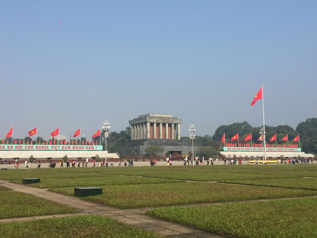 Ba Dinh Square in front of Ho Chi Minh mausoleum in Hanoi, Vietnam. Buying bikes and checking out Hanoi