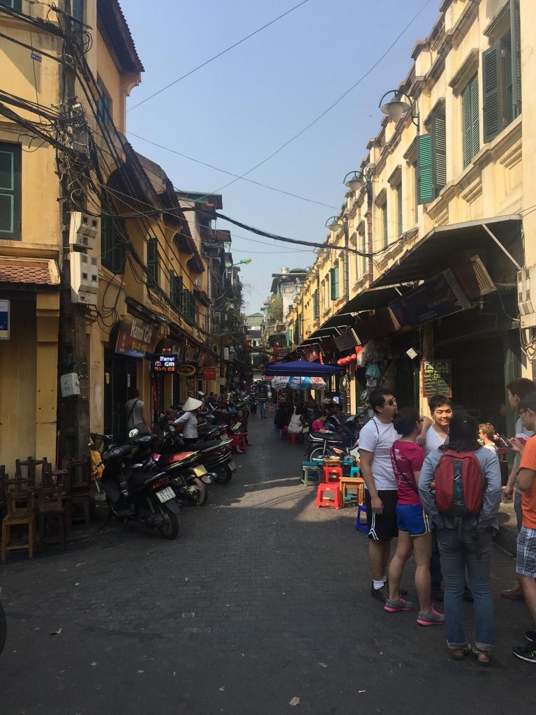 A street in Hanoi, Vietnam. Buying bikes and checking out Hanoi