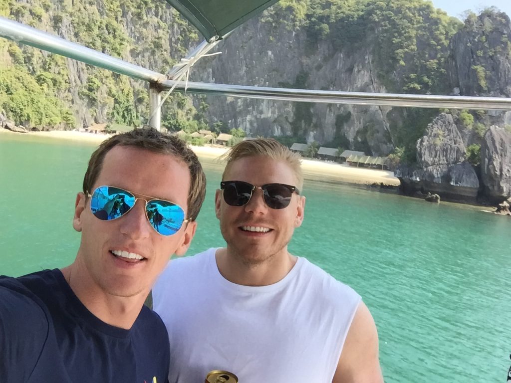 David Simpson and friend in Ha Long Bay, Vietnam. Everyone's worst travel nightmare happened today