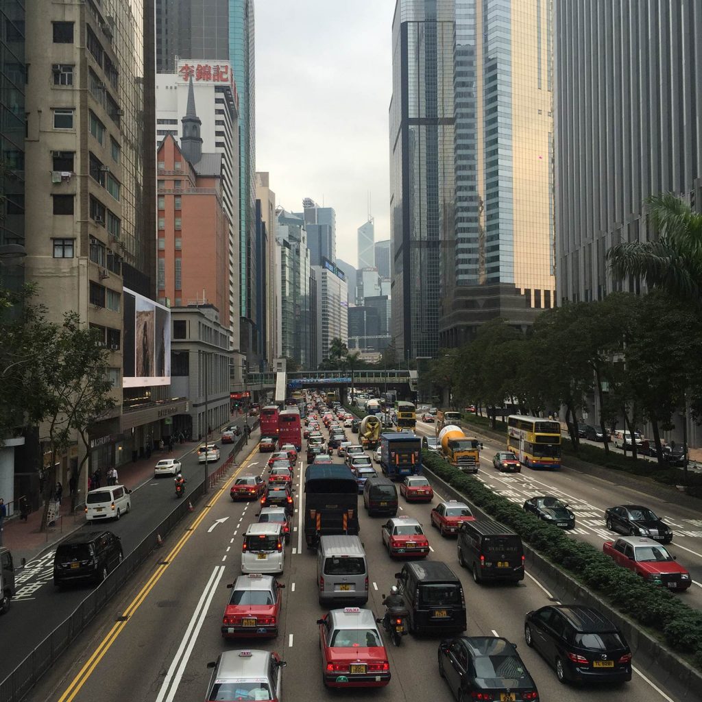 Traffic jam in HK. The return of my luggage in Hong Kong