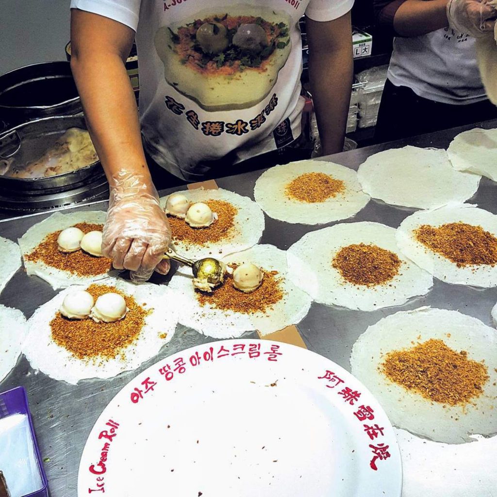 Meals being prepared in Taiwan. Street food in Taiwan