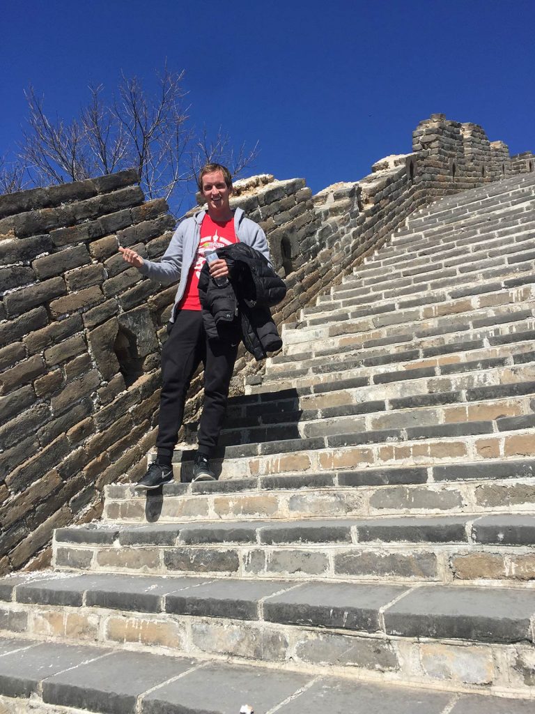 David Simpson at the Great Wall of China in Beijing, China. The Great Wall of China