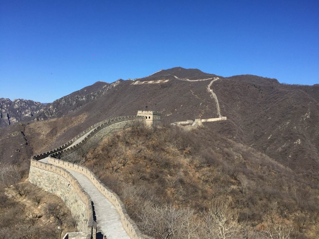 The restored part of the Great Wall of China in Beijing, China. The Great Wall of China
