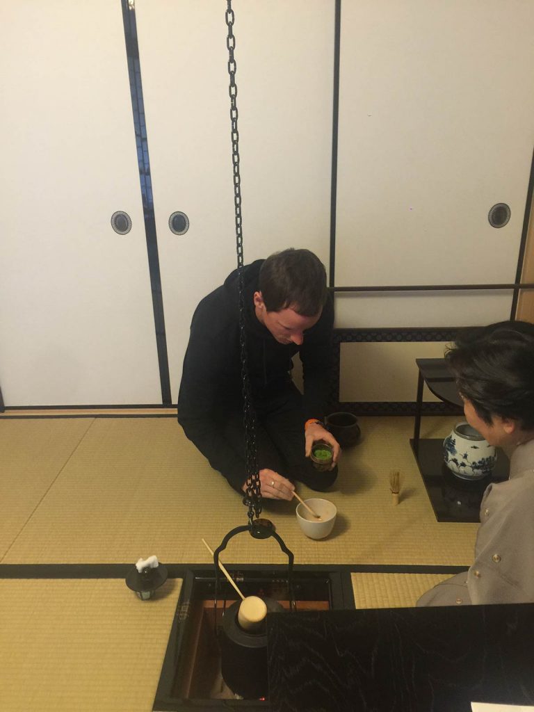 David Simpson making tea in Osaka, Japan. 3 Weeks in Japan