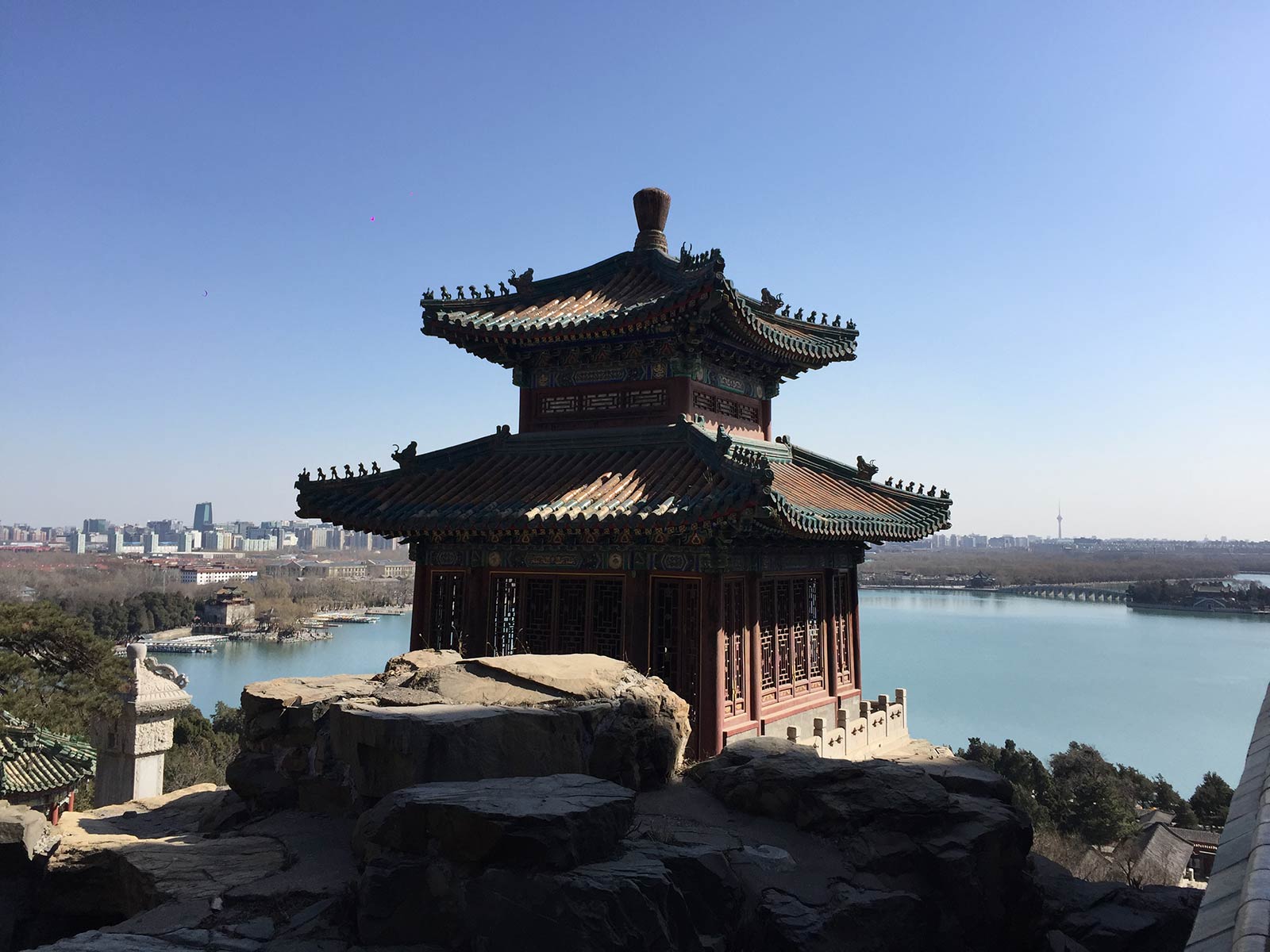 A tower at the Summer Palace in Beijing, China. The Summer Palace