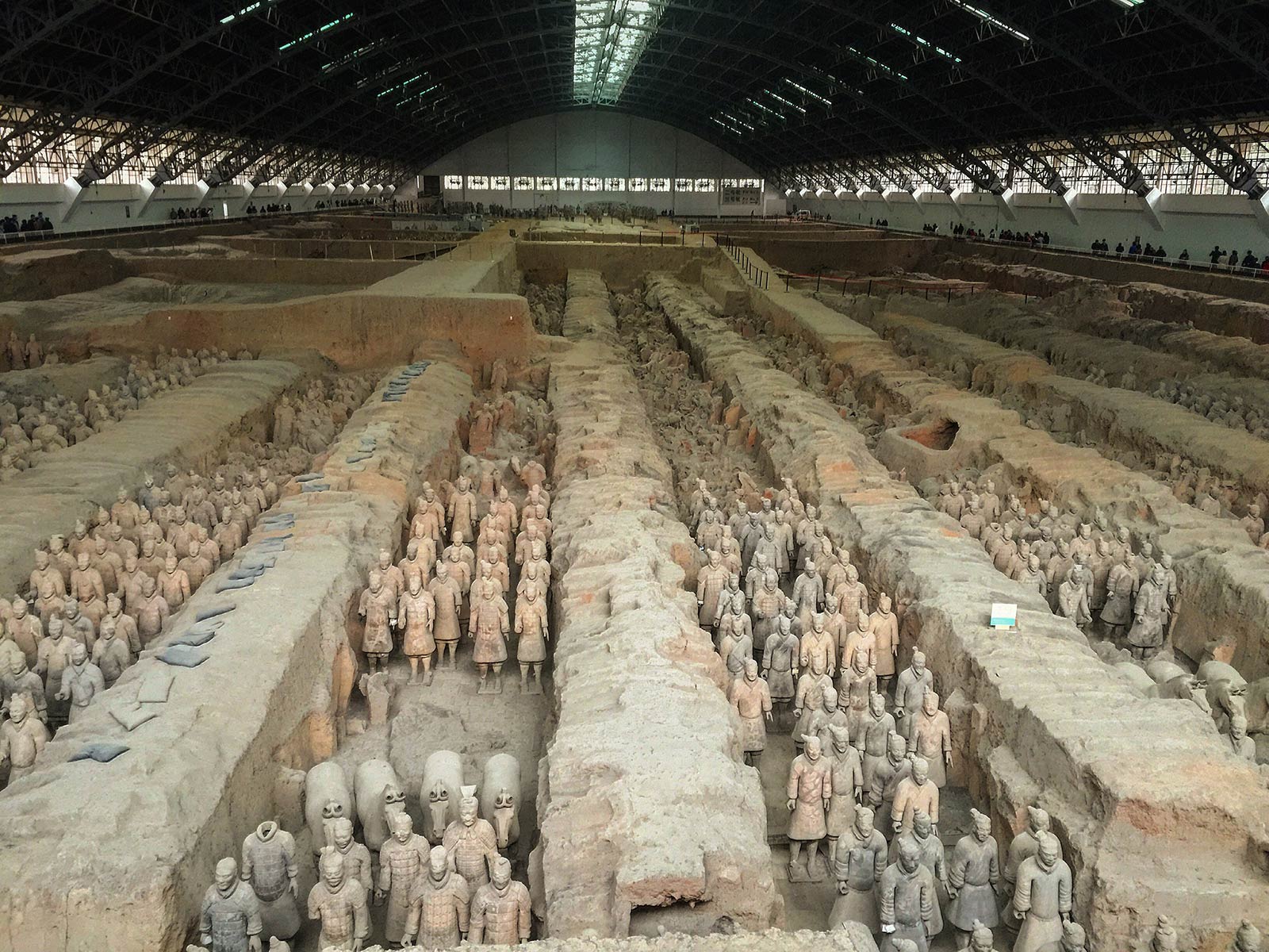 Terracotta warriors under a hangar in Xi'an, China. China Reflection
