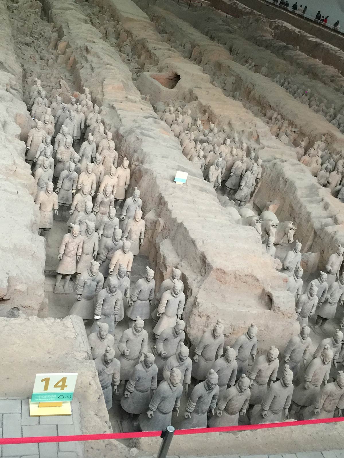 Part of the army of terracotta soldiers in Xi'an, China. The terracotta warriors