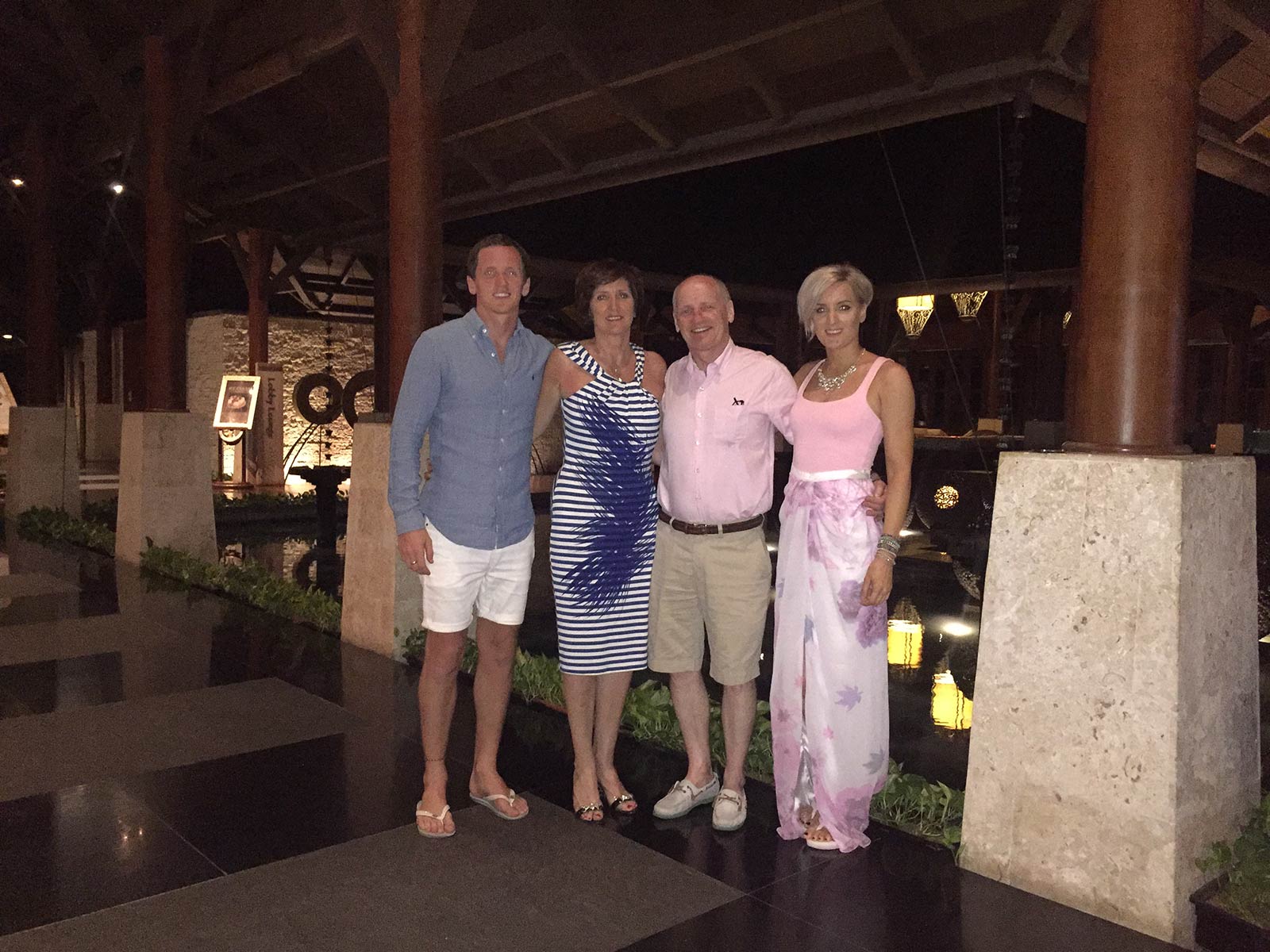 David Simpson and family in Boracay, Philippines. A week at the Shangri-La Resort, Boracay