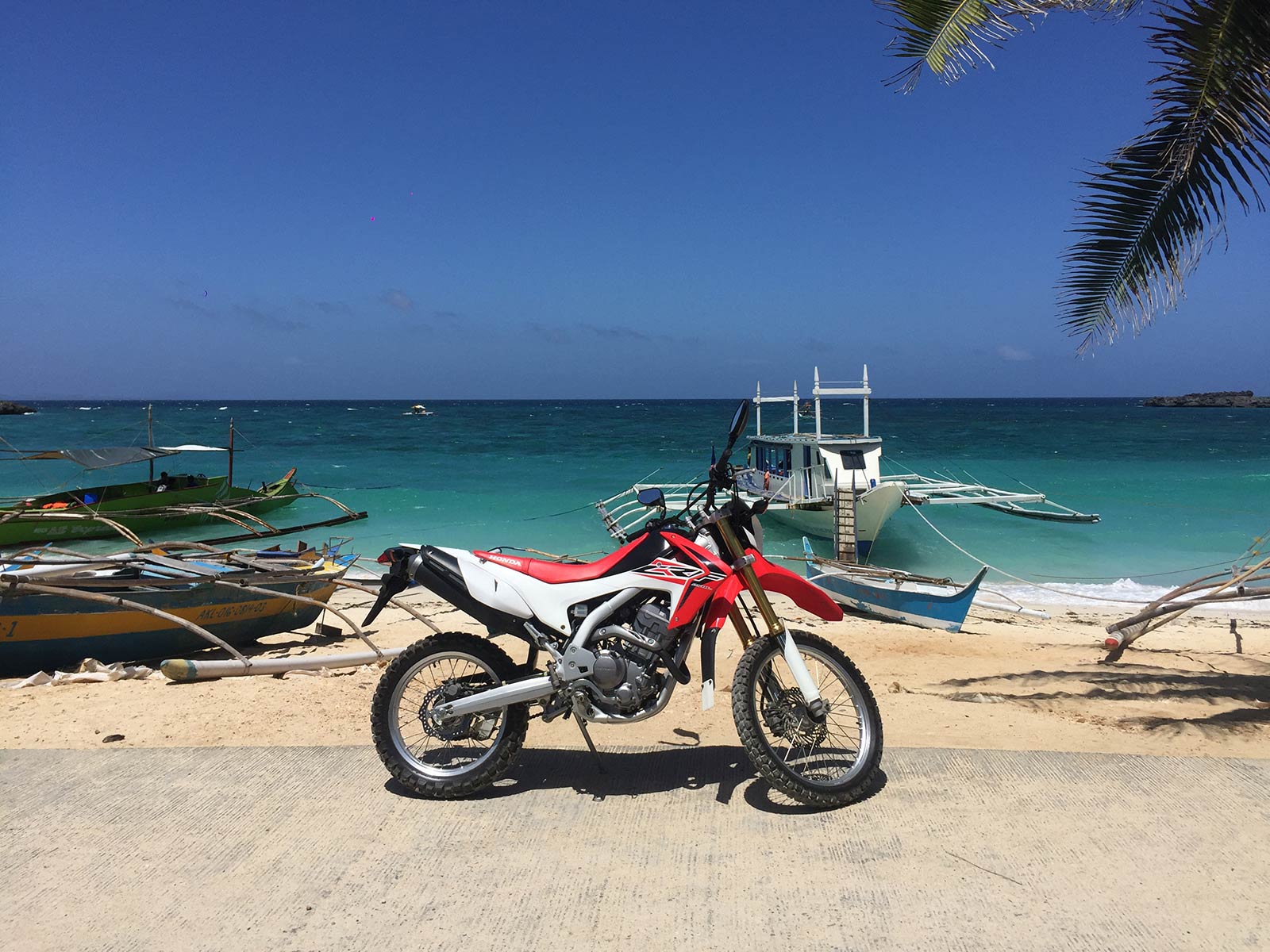 Motocross bike at beach in Boracay, Philippines. A week at the Shangri-La Resort, Boracay