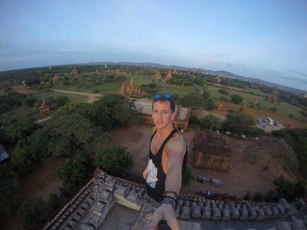 David Simpson at temples in Bagan, Myanmar. Trains, temples & Bagan, The highlights of Myanmar
