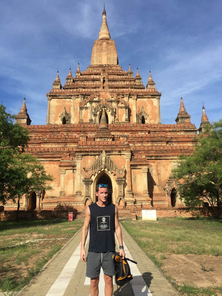 David Simpson at a temple in Bagan, Myanmar. Trains, temples & Bagan, The highlights of Myanmar