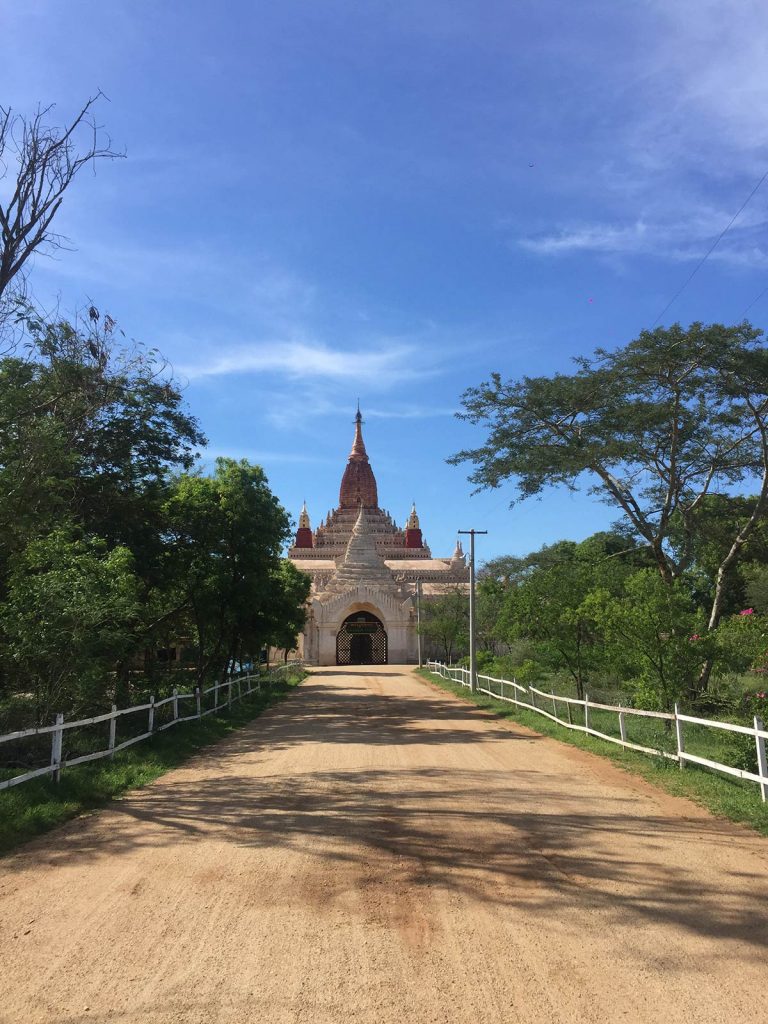 A temple at the end of the road in Bagan, Myanmar. Trains, temples & Bagan, The highlights of Myanmar