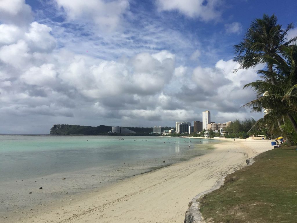 Empty beach in Guam, USA. Enjoying the beaches of Guam