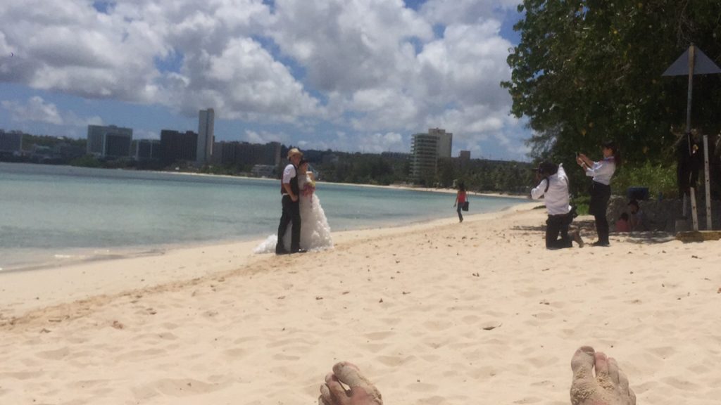 Wedding photoshoot on the beach in Guam, USA. Enjoying the beaches of Guam