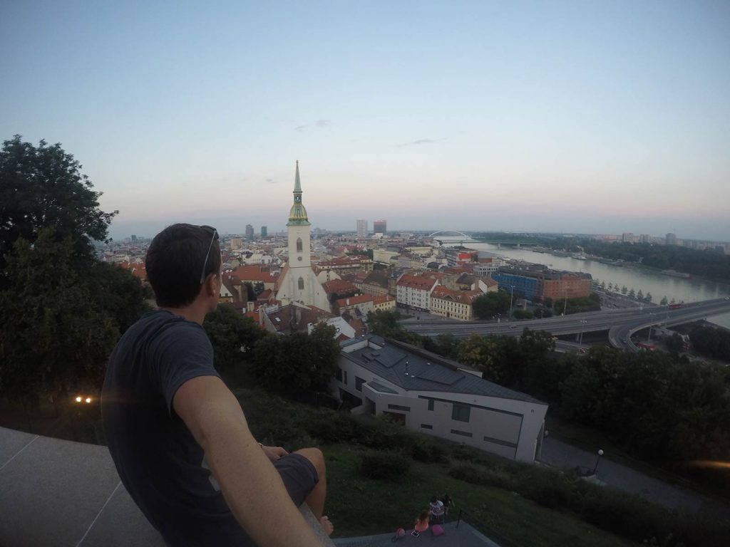 David Simpson enjoying the view in Bratislava, Slovakia. My Eastern European trip summed up in photos