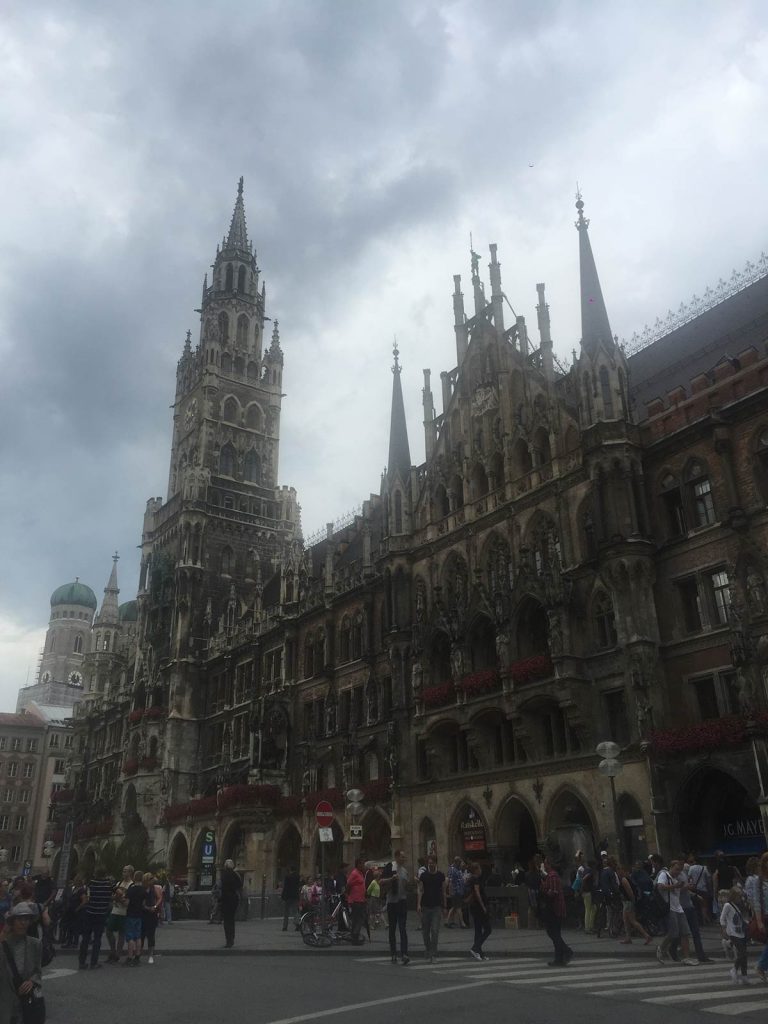Church with many people in Munich, Germany. My Eastern European trip summed up in photos