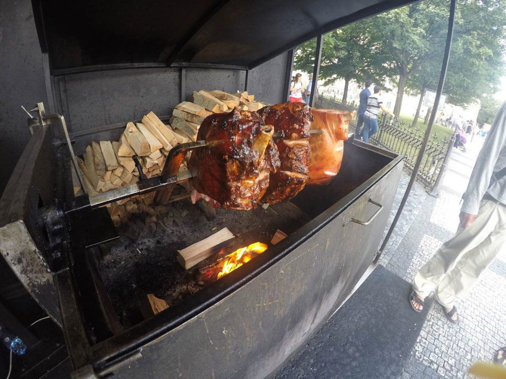 Meat roasting in Prague, Czech Republic. My Eastern European trip summed up in photos
