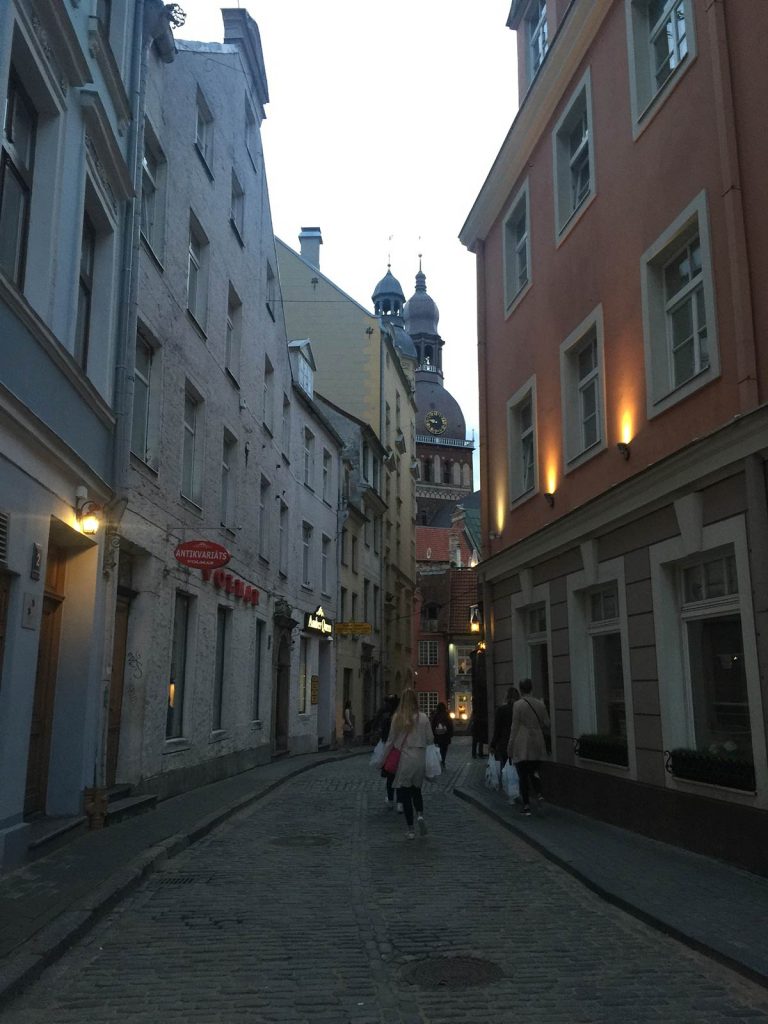 Shoppers walking down the street in Riga, Latvia. My Eastern European trip summed up in photos
