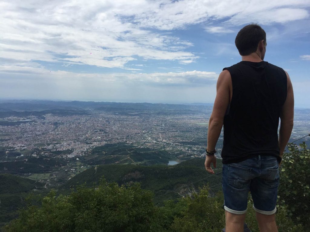 David Simpson at viewpoint in Tirana, Albania. My Balkans trip summed up in photos