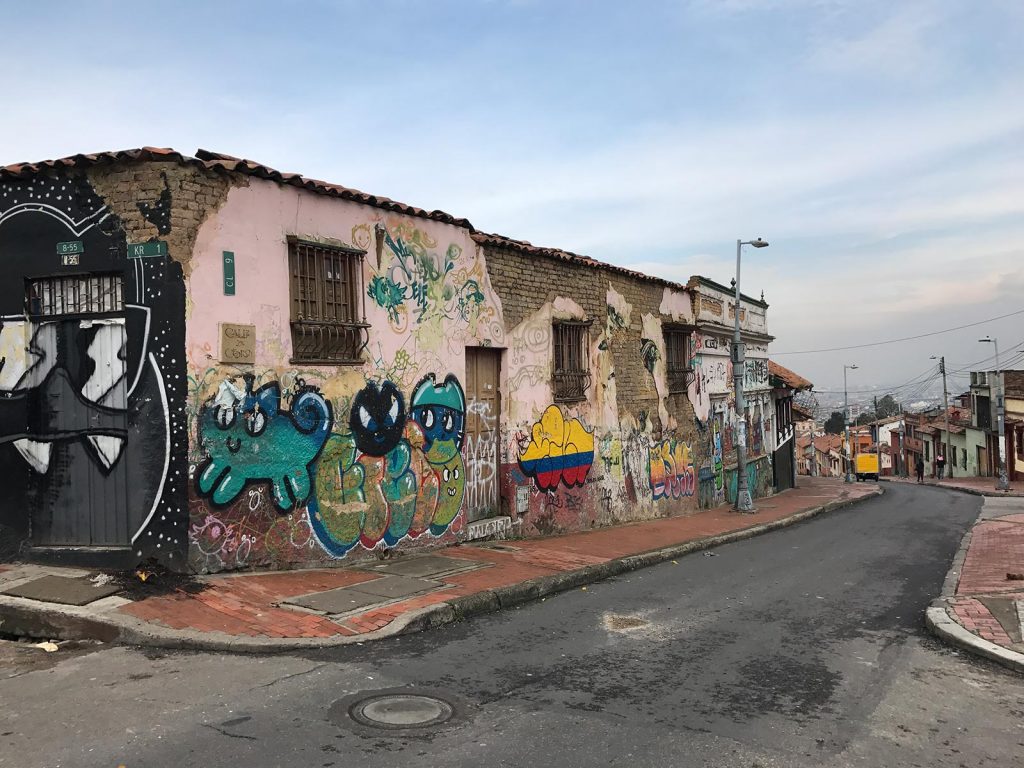 Graffiti on old houses in Bogota, Columbia. Panama Canal & the last of Central America