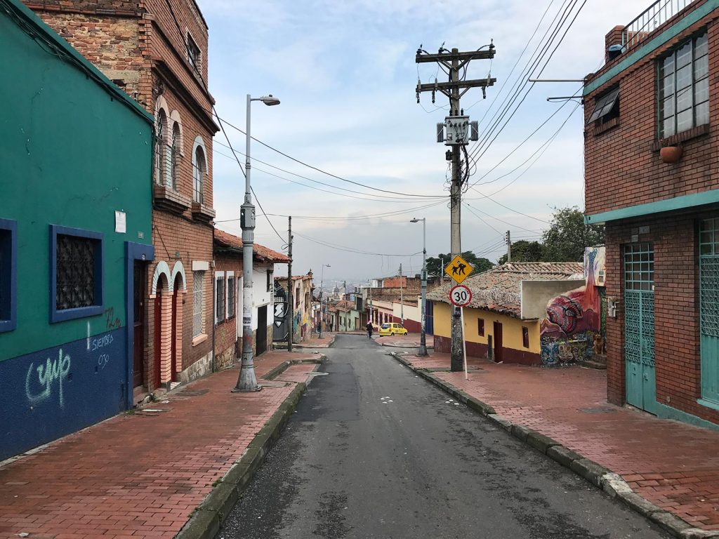 Houses and an empty road in Bogota, Columbia. Panama Canal & the last of Central America