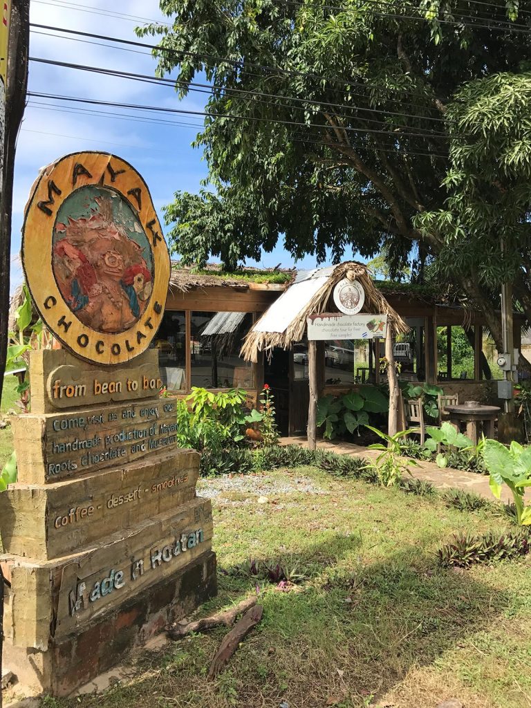 A café serving Mayan chocolate in Roatan, Honduras. Volcano hiking in Guatemala