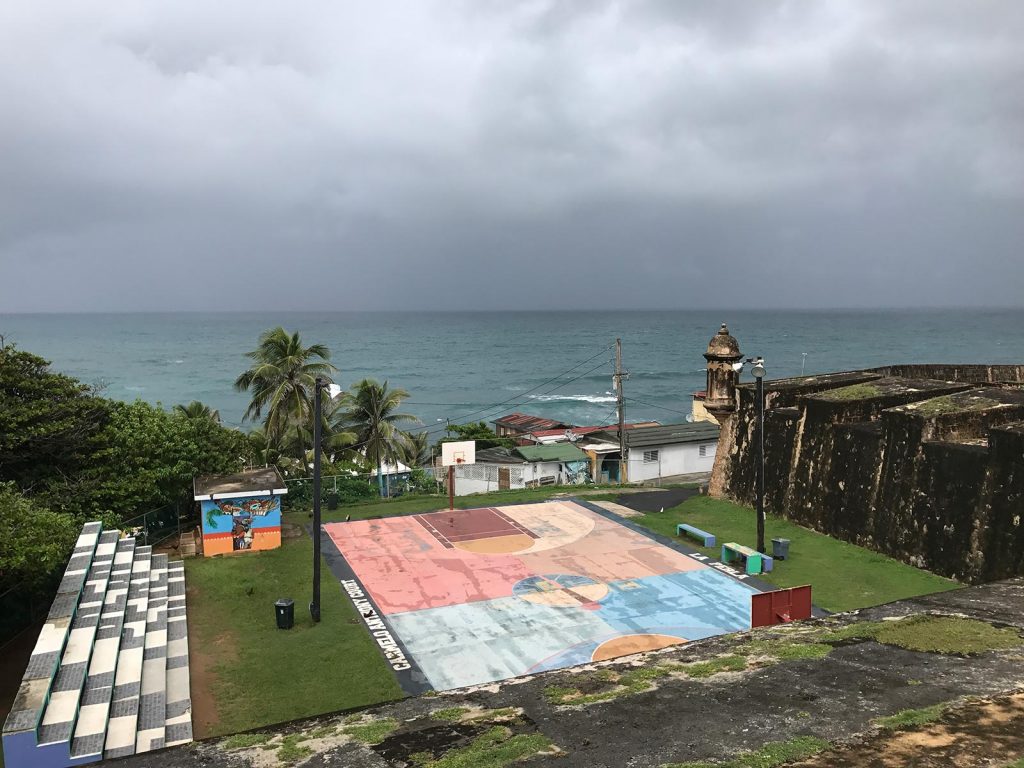 Basketball court near a fort in San Juan, Puerto Rico. Haiti & Dominican Republic, an Island of two halves
