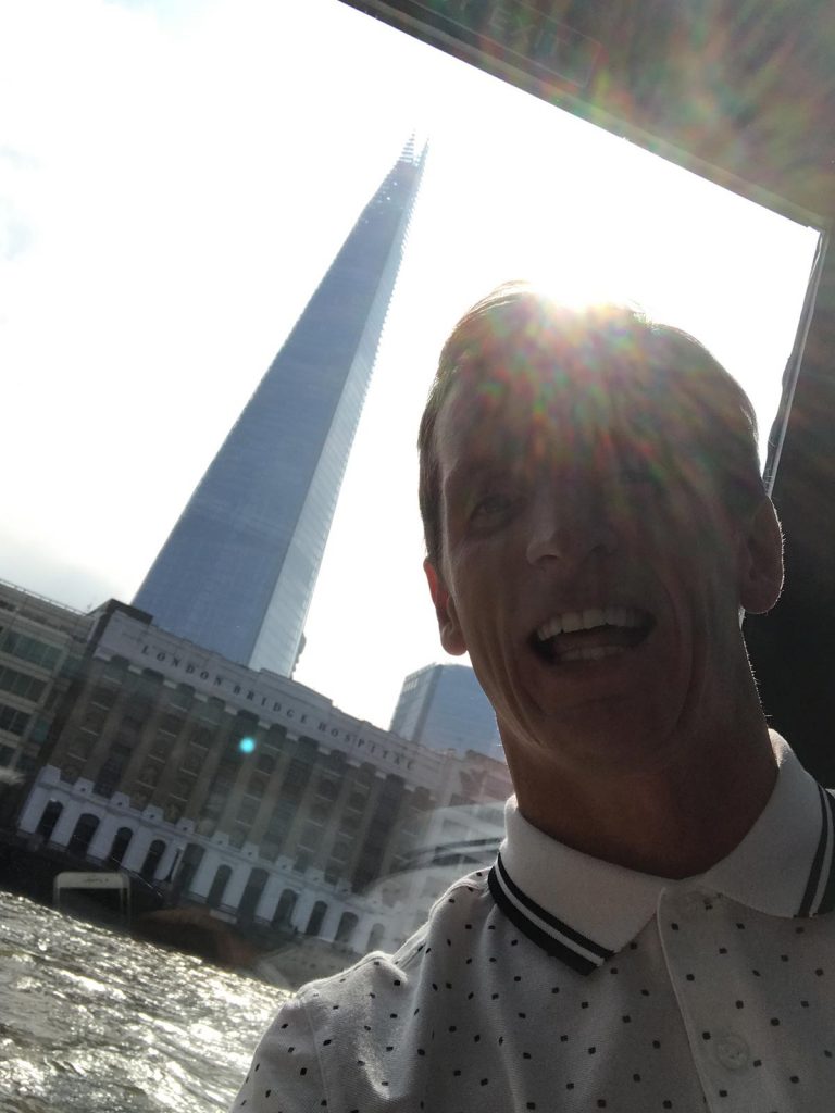 David Simpson with The Shard in London, England. Cheltenham, Europe & Mum's 60th summed up in photos