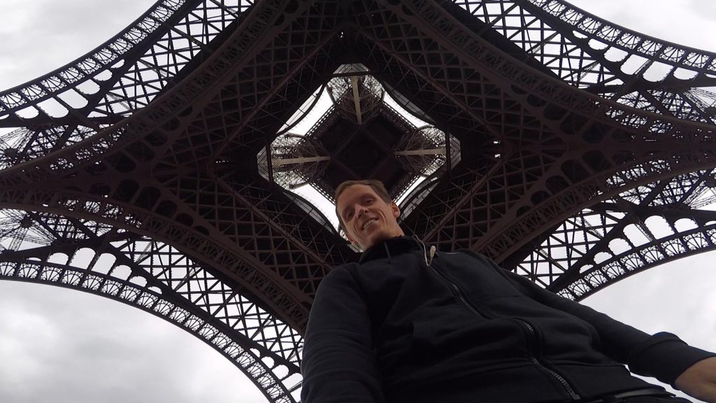 David Simpson under Eiffel Tower in Paris, France. Cheltenham, Europe & Mum's 60th summed up in photos