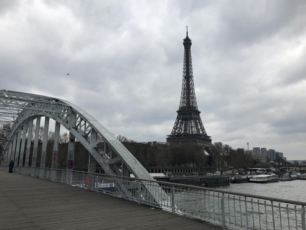 Eiffel Tower from the bridge in Paris, France. Cheltenham, Europe & Mum's 60th summed up in photos