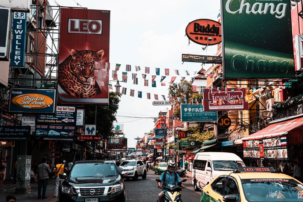 Busy street in Bangkok, Thailand. The Tiger's Nest, Bhutan & Thailand
