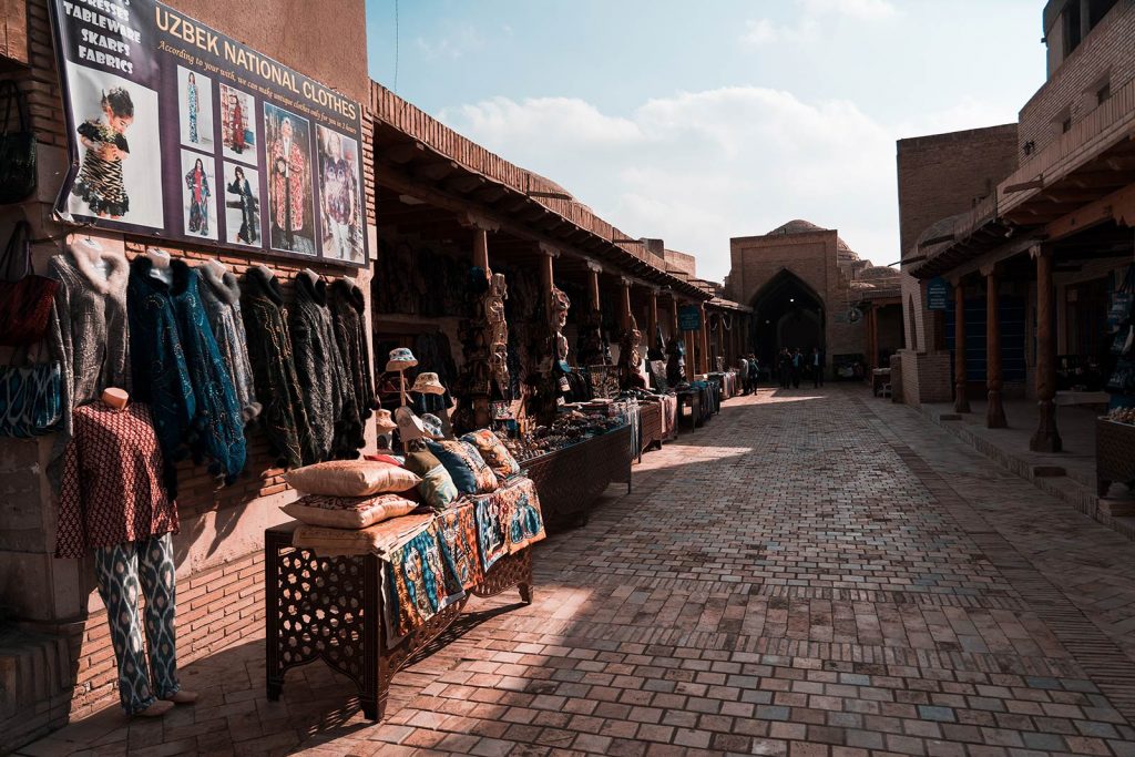 Shops in Bukhara, Uzbekistan. A day in Bukhara, the highlight of Uzbekistan