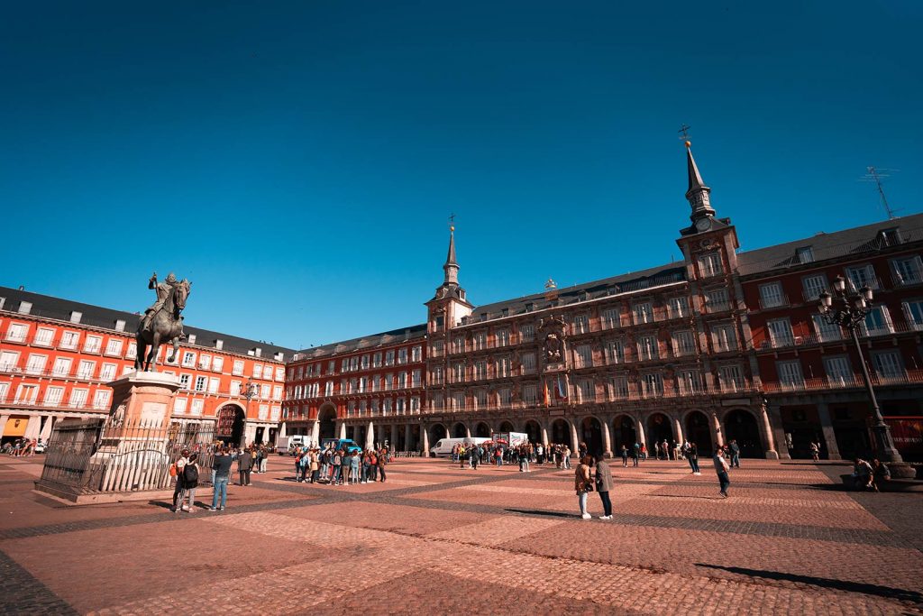 Palace in Madrid, Spain. Mercado de San Miguel, Madrid