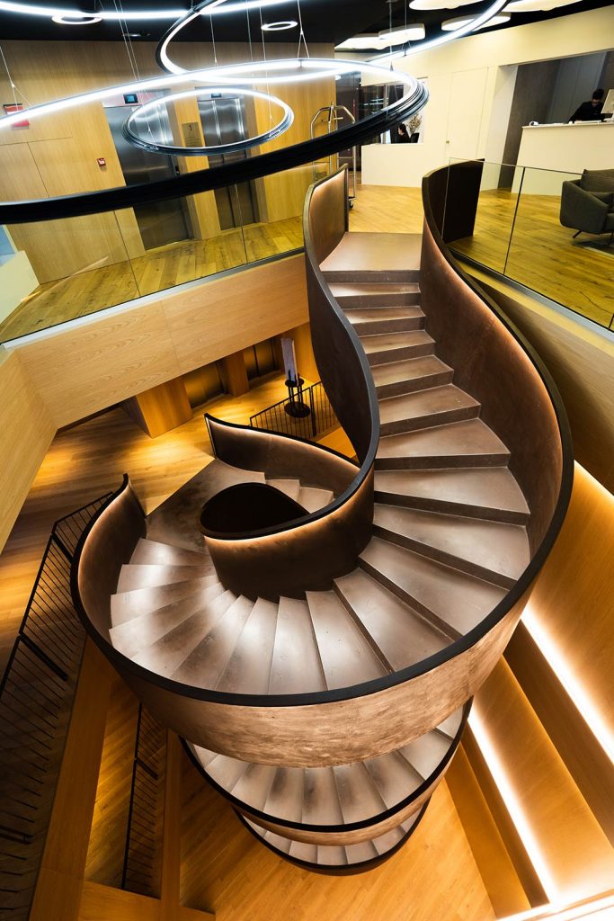 Spiral staircase at Akelarre in San Sebastian, Spain. A 3-Michelin Star experience