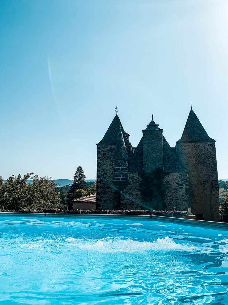 Swimming pool at Chateau Varillettes in Lyon, France. The chateau of dreams