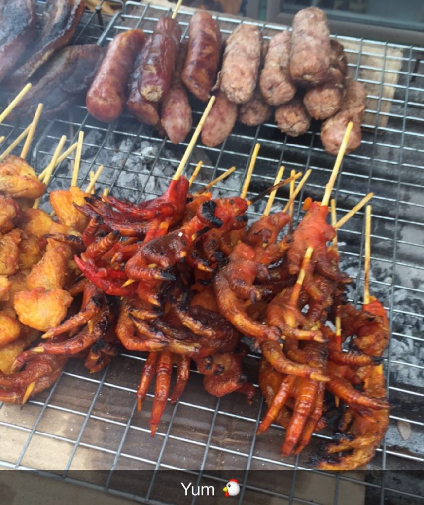 Chicken feet street food in Kuala Lumpur Malaysia. My first day in South East Asia