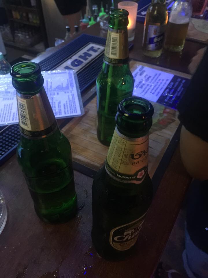 Bottles of beer in Thailand. Leaving Koh Tao for the last time