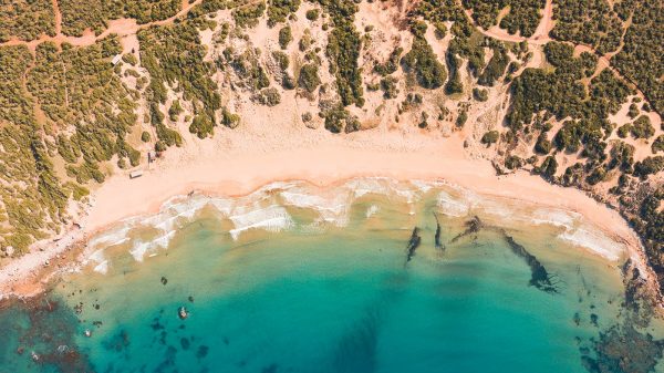Aerial view of Lara Beach in Cyprus. The best beach in Cyprus