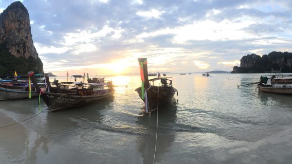 Sunset at Railay Beach, Thailand. Krabi and 1200 steps to Tiger temple